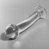 SERIE NEBULA DE IBIZA - MODELO 11 DILDO DE VIDRIO DE BOROSILICATO TRANSPARENTE 16 CM -O- 3 CM