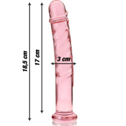 SERIE NEBULA DE IBIZA - MODELO 16 DILDO DE VIDRIO DE BOROSILICATO ROSA 18,5 CM -O- 3 CM