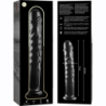 SERIE NEBULA DE IBIZA - MODELO 16 DILDO DE VIDRIO DE BOROSILICATO TRANSPARENTE 18,5 CM -O- 3 CM