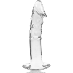 SERIE NEBULA DE IBIZA - MODELO 19 DILDO DE VIDRIO DE BOROSILICATO TRANSPARENTE 18,5 CM -O- 4 CM