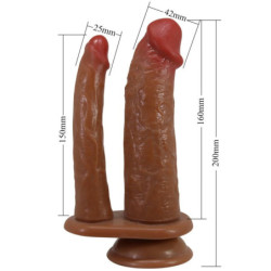 PRETTY LOVE - DILDO DOBLE REALISTA HULBERT CON VIBRACIÓN MULATO