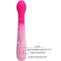 PRETTY LOVE - VIBRADOR MULTIFUNCIÓN DEJON 3 EN 1 CON FORMA DE CONEJO, ROSA