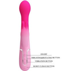 PRETTY LOVE - VIBRADOR MULTIFUNCIÓN DEJON 3 EN 1 CON FORMA DE CONEJO, ROSA