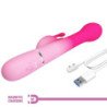 PRETTY LOVE - VIBRADOR MULTIFUNCIÓN DEJON 3 EN 1 CON FORMA DE CONEJO, ROSA
