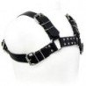 ARNÉS DE CUERO PARA BULLDOG NEGRO