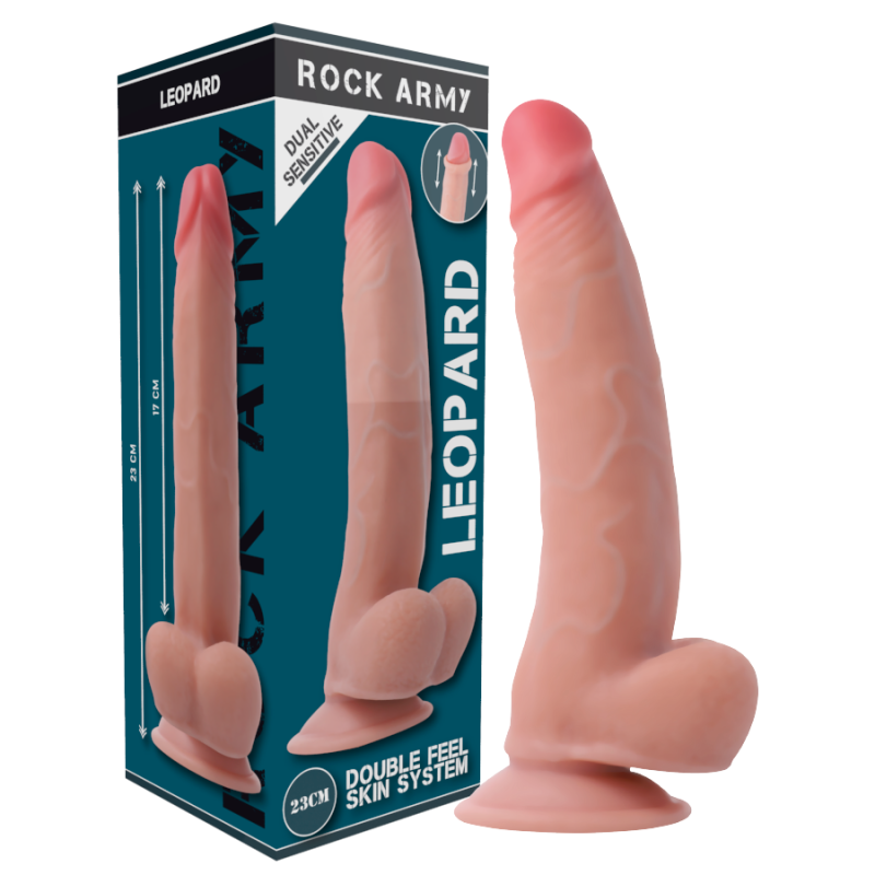 ROCKARMY - LEOPARD DILDO REALISTA DUAL DENSITY 23 CM -O- 4.77 CM