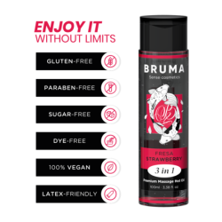BRUMA - ACEITE CALIENTE DE FRESA PARA MASAJE PREMIUM 3 EN 1 - 100 ML