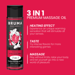BRUMA - ACEITE CALIENTE DE FRESA PARA MASAJE PREMIUM 3 EN 1 - 100 ML