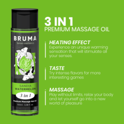 BRUMA - ACEITE CALIENTE DE SANDÍA PARA MASAJE PREMIUM 3 EN 1 - 100 ML