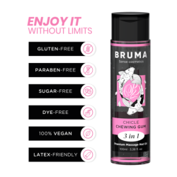 BRUMA - CHICLE DE ACEITE CALIENTE PARA MASAJE PREMIUM 3 EN 1 - 100 ML