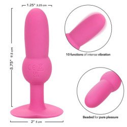 CALEXOTICS - PRIMERA VEZ CON TAPÓN ANAL, SONDA CON PERLAS, 10 VIBRACIONES, ROSA
