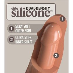 KING COCK - DILDO DE SILICONA REALISTA DE ÉLITE DE 17,8 CM CARAMELO