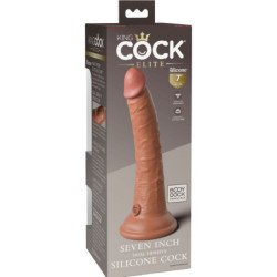 KING COCK - DILDO DE SILICONA REALISTA DE ÉLITE DE 17,8 CM CARAMELO