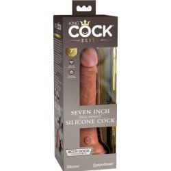 KING COCK - DILDO DE SILICONA REALISTA DE ÉLITE DE 17,8 CM CARAMELO