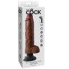 KING COCK - PENE VIBRADOR DE 25,5 CM CON TESTÍCULOS MARRÓN