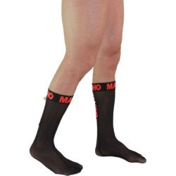 MACHO - CALCETINES FINOS TALLA ÚNICA NEGRO/ROJO