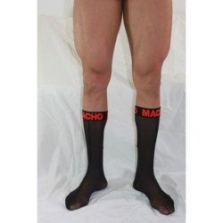 MACHO - CALCETINES FINOS TALLA ÚNICA NEGRO/ROJO