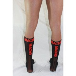 MACHO - CALCETINES FINOS TALLA ÚNICA NEGRO/ROJO