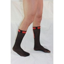 MACHO - CALCETINES FINOS TALLA ÚNICA NEGRO/ROJO