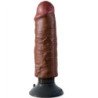 KING COCK - DILDO VIBRADOR MARRÓN 15.24 CM