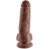 KING COCK 8" PENE MARRÓN CON TESTÍCULOS 20,3 CM