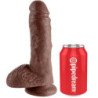 KING COCK 8" PENE MARRÓN CON TESTÍCULOS 20,3 CM