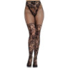 LEG AVENUE - MEDIAS DE ENCAJE DAHLIA CON DETALLE DE RED NEGRAS