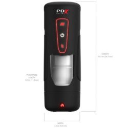 PDX ELITE - MILK ME HOTTER: MASTURBADOR AUTOMÁTICO CON VIBRACIÓN, EFECTO DE EMPUJE Y CALOR