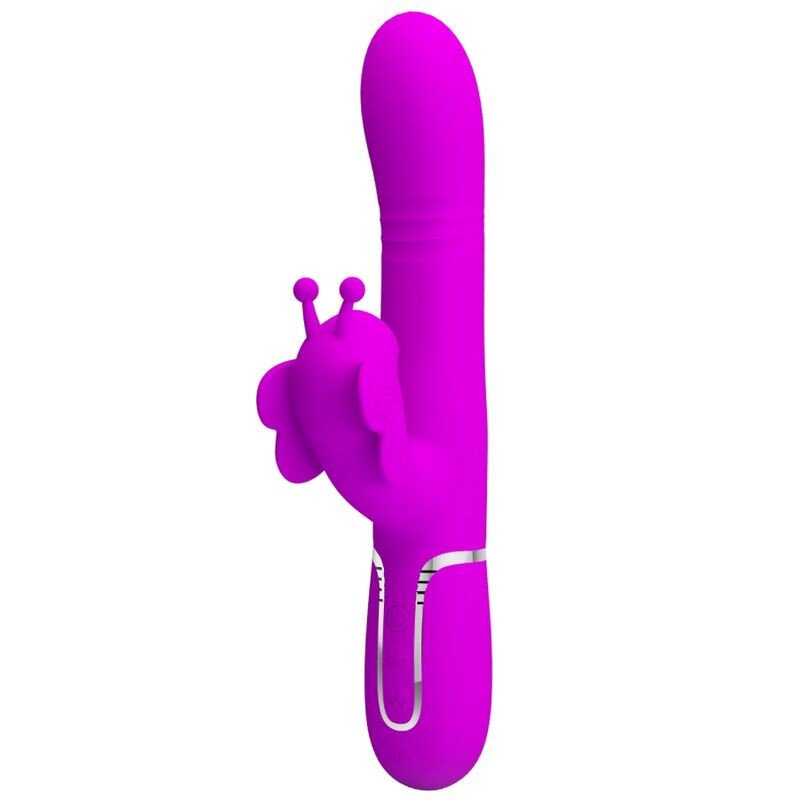 PRETTY LOVE - VIBRADOR MULTIFUNCIONAL CON FORMA DE CONEJO 4 EN 1 MARIPOSA FUCSIA