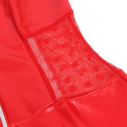 SUBBLIME - 957735 VESTIDO DE PIEL ROJO CON CREMALLERA Y ENCAJE L/XL