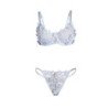 SUBBLIME - 957629 CONJUNTO DE SUJETADOR Y BRAGUITAS BORDADOS CON FLORES AZUL CIELO TALLA S/M