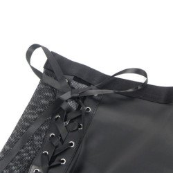 SUBBLIME - 957599 CONJUNTO SUJETADOR Y FALDA DE CUERO NEGRO L/XL