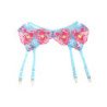 SUBBLIME - 957650 CONJUNTO DE SUJETADOR Y LIGUERO BORDADOS CON FLORES ROSA TALLA L/XL