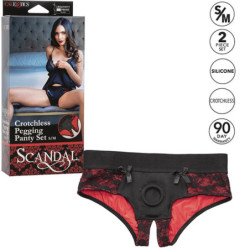 CALEXOTICS - CONJUNTO ESCANDALOSO DE BRAGUITAS SIN ENTREPIERNA CON DILDO TALLA S/M