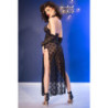 CHILIROSE - CR 4853 VESTIDO DE ENCAJE NEGRO CON GUANTES TALLA L/XL