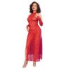 CHILIROSE - CR 4853 VESTIDO DE ENCAJE ROJO CON GUANTES TALLA S/M