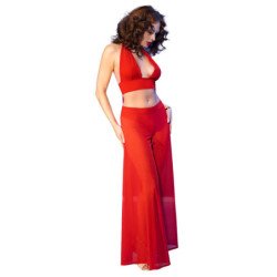 CHILIROSE - CR 4857 CONJUNTO DE TOP Y PANTALÓN ROJO TALLA XL