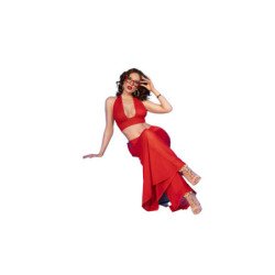 CHILIROSE - CR  4857 SET TOP Y PANTALONES ROJO TALLA XL