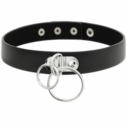 COQUETTE CHIC DESIRE - GARGANTA DE CUERO VEGANO CON DOBLE ANILLO