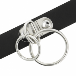 COQUETTE CHIC DESIRE - GARGANTA DE CUERO VEGANO CON DOBLE ANILLO