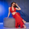 CHILIROSE - CR  4857 SET TOP Y PANTALONES ROJO TALLA L