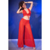 CHILIROSE - CR 4857 CONJUNTO DE TOP Y PANTALÓN ROJO TALLA M
