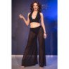 CHILIROSE - CR 4857 CONJUNTO DE TOP Y PANTALÓN NEGRO TALLA S