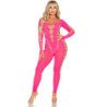 LEG AVENUE - BODY ROSA CON ESPALDA ABIERTA, TALLA ÚNICA