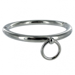METAL DURO - COLLAR BDSM CON ANILLO 18CM