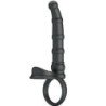PRETTY LOVE - ANILLO VIBRATORIO PARA PENE TATUM CON TAPÓN, 10 VIBRACIONES, NEGRO