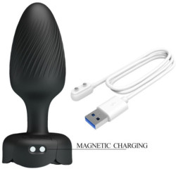 PRETTY LOVE - Tapón anal OSBORN con luz LED, negro, 9,8 cm