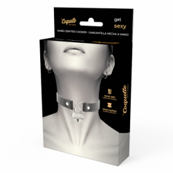COQUETTE CHIC DESIRE - COLLAR DE PIEL VEGANA CON ACCESORIO DE CORAZÓN Y LLAVE
