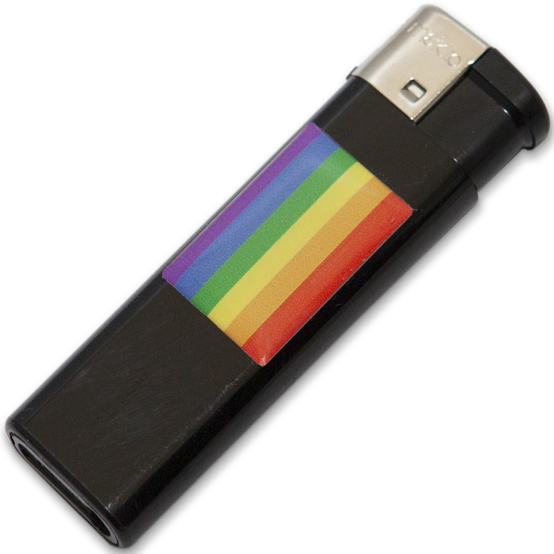 ORGULLO - NEGRO MÁS CLARO CON LA BANDERA LGBT