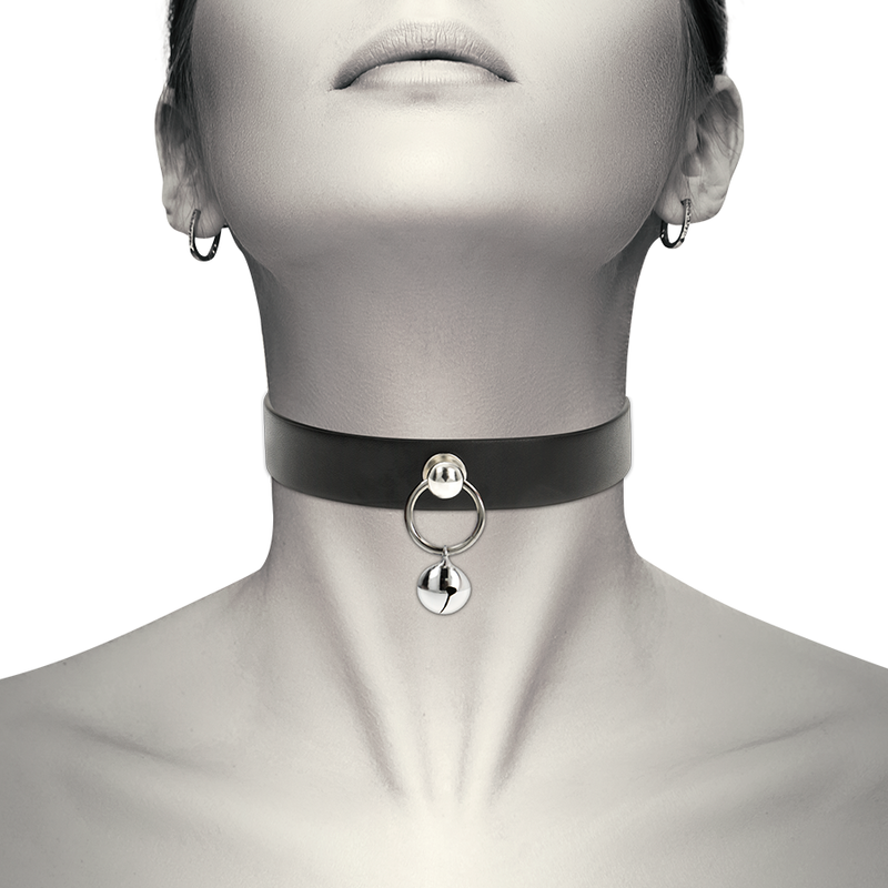 COQUETTE CHIC DESIRE - COLLAR DE CUERO VEGANO, ACCESORIO PARA MUJER, SONAJERO/ARRO